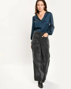 Pantalon jupe-culotte Cloé bitume-Lauren Vidal Outlet