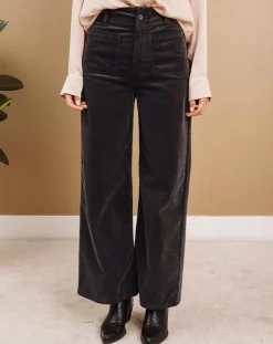 Pantalon jupe-culotte Cloé bitume-Lauren Vidal Outlet