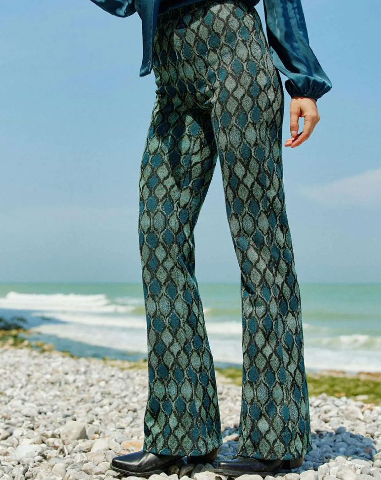 Femme Lauren Vidal Pantalons^Pantalon Kyllie à motifs bleu