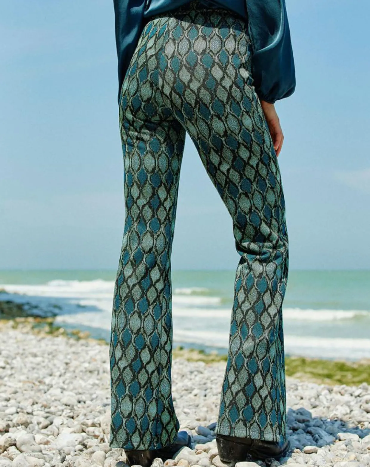 Femme Lauren Vidal Pantalons^Pantalon Kyllie à motifs bleu