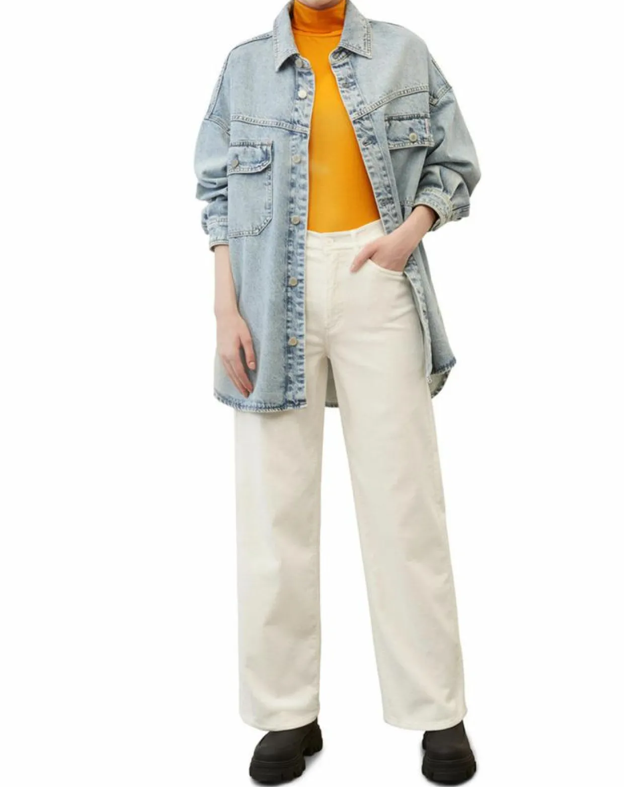Femme Marc O'Polo Pantalons^Pantalon large corduroy écru