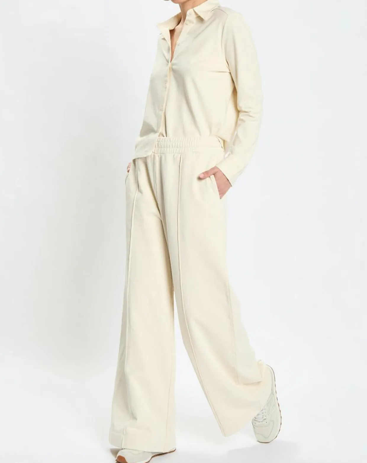 Femme Marc O'Polo Pantalons^Pantalon large en Molleton écru