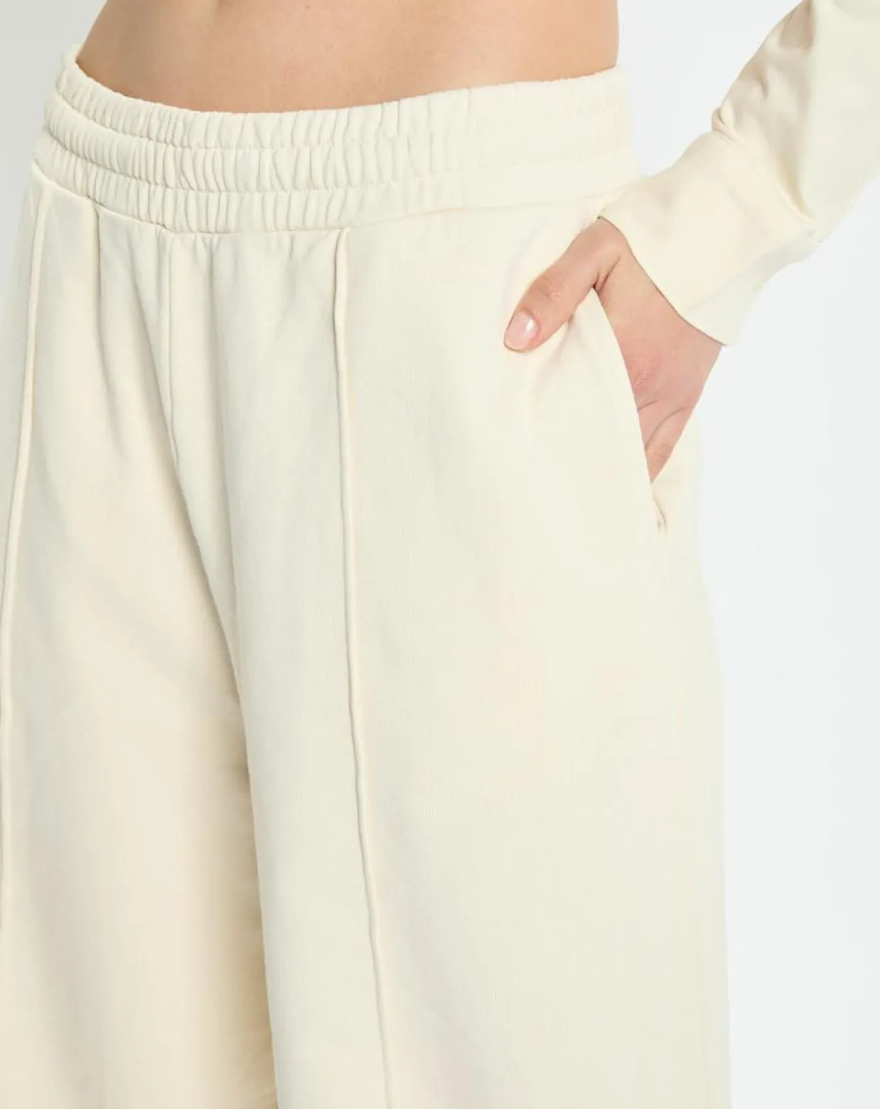 Femme Marc O'Polo Pantalons^Pantalon large en Molleton écru