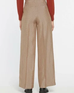 Femme Galeries Lafayette Pantalons^Pantalon large et fluide imprimé pied-de-poule marron