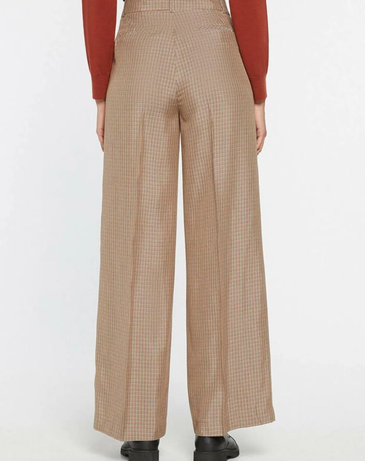Femme Galeries Lafayette Pantalons^Pantalon large et fluide imprimé pied-de-poule marron
