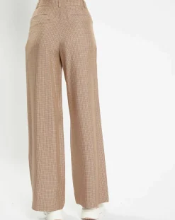Femme Galeries Lafayette Pantalons^Pantalon large et fluide imprimé pied-de-poule marron