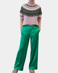 Pantalon large pinces taille élastique vert-Marc O'Polo Hot
