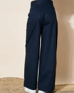 Femme Galeries Lafayette Pantalons^Pantalon paperbag en Coton Gregoria bleu marine