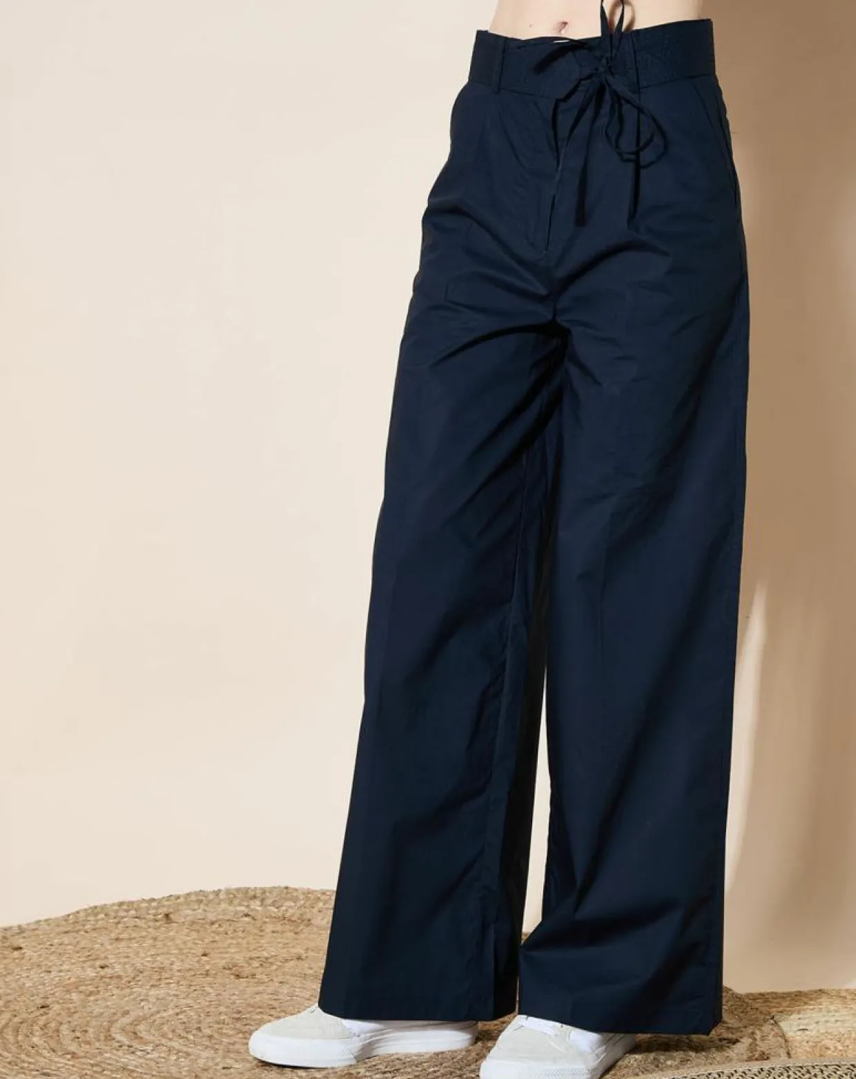 Femme Galeries Lafayette Pantalons^Pantalon paperbag en Coton Gregoria bleu marine