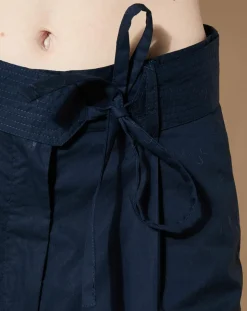 Femme Galeries Lafayette Pantalons^Pantalon paperbag en Coton Gregoria bleu marine