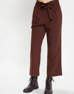 Femme Galeries Lafayette Pantalons^Pantalon paperbag en Laine mélangée marron