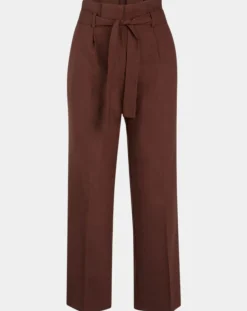 Femme Galeries Lafayette Pantalons^Pantalon paperbag en Laine mélangée marron