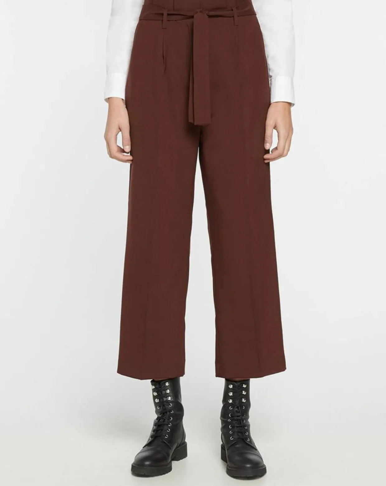 Femme Galeries Lafayette Pantalons^Pantalon paperbag en Laine mélangée marron