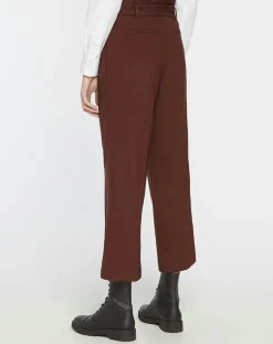 Femme Galeries Lafayette Pantalons^Pantalon paperbag en Laine mélangée marron