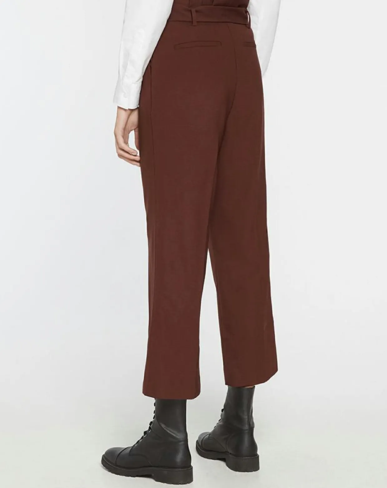 Femme Galeries Lafayette Pantalons^Pantalon paperbag en Laine mélangée marron
