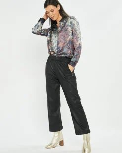 Pantalon peau de pêche Tasha noir-Lauren Vidal Hot