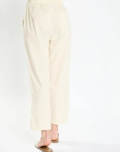 Pantalon popeline taille élastique beige-Marc O'Polo Discount