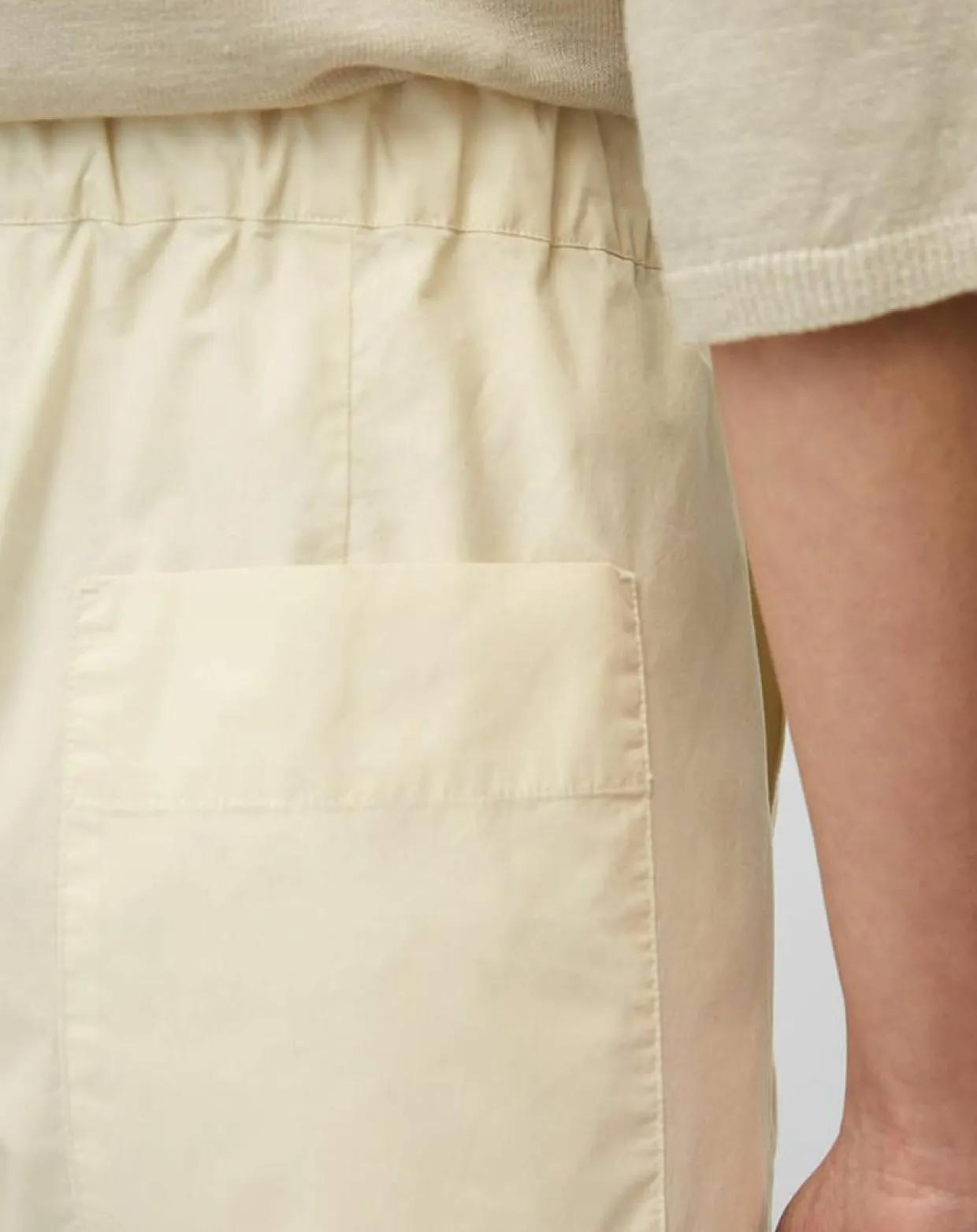 Pantalon popeline taille élastique beige-Marc O'Polo Discount