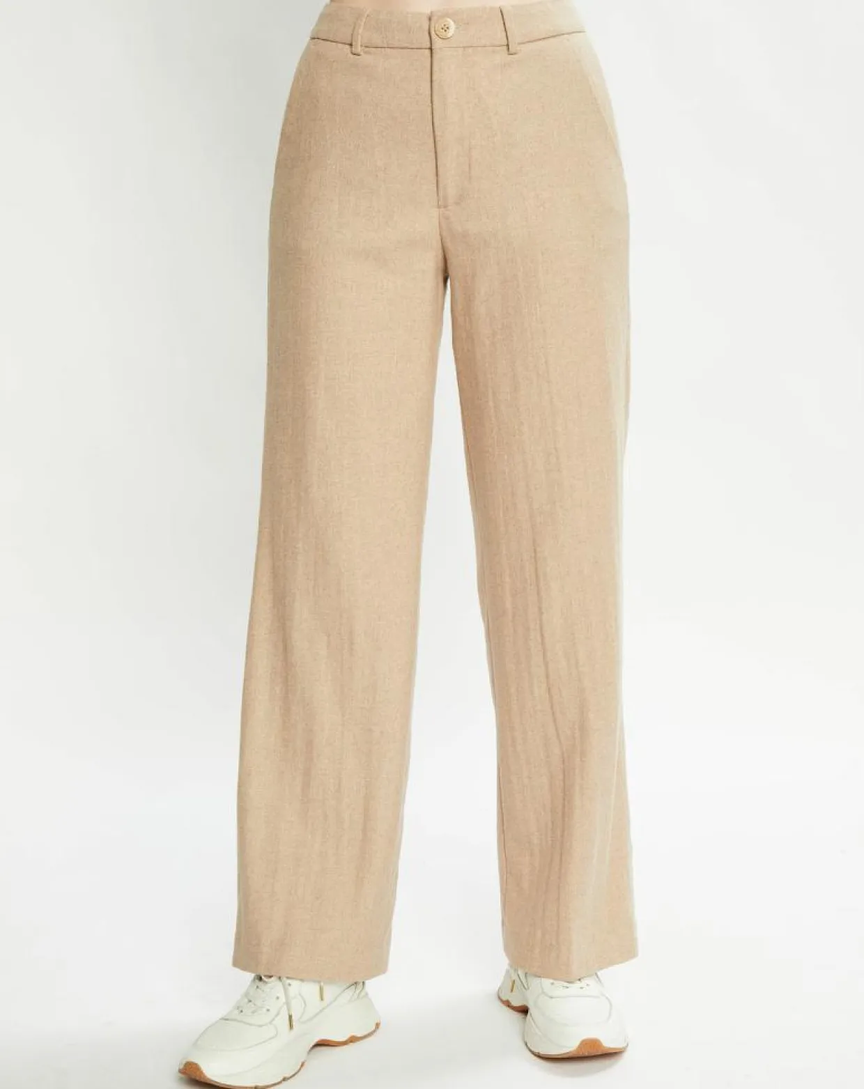 Femme Scotch & Soda Pantalons^Pantalon Regular Fit en Laine mélangée Edie Text beige