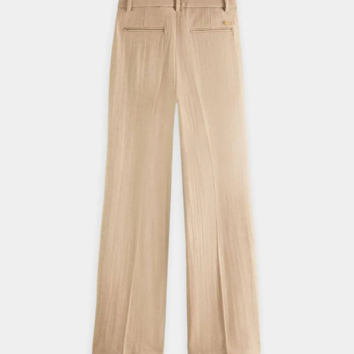 Femme Scotch & Soda Pantalons^Pantalon Regular Fit en Laine mélangée Edie Text beige