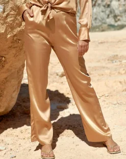 Pantalon satiné Soon désert-Lauren Vidal