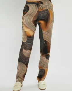 Femme Lauren Vidal Pantalons^Pantalon satiné Store imprimé café