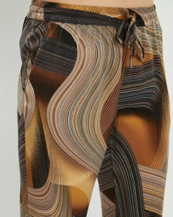 Femme Lauren Vidal Pantalons^Pantalon satiné Store imprimé café