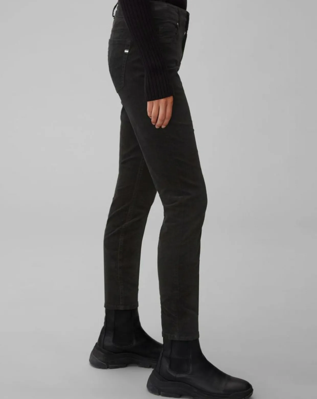 Femme Marc O'Polo Pantalons^Pantalon slim Albi effet Velours noir