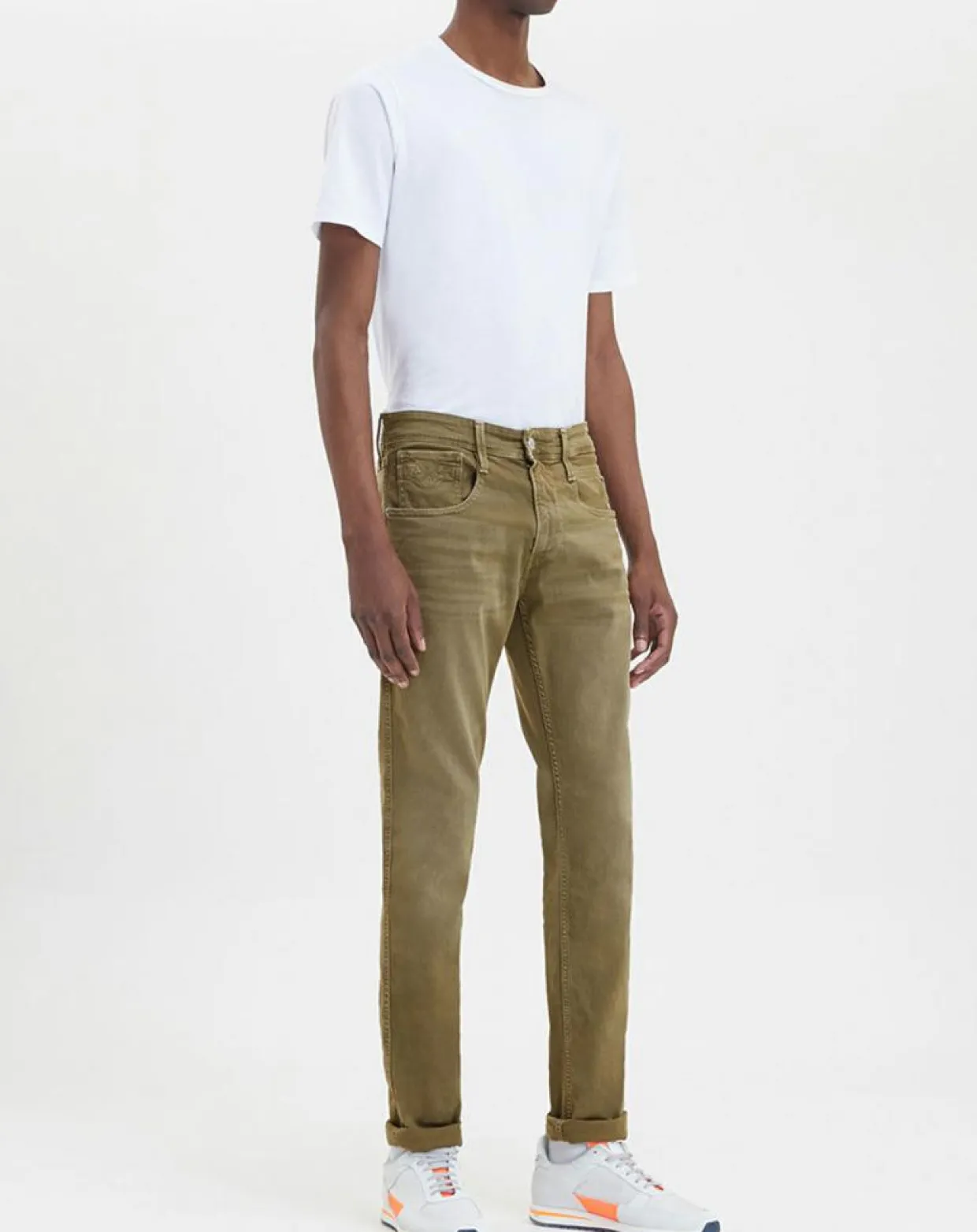 Pantalon Slim bull denim kaki-Replay Hot