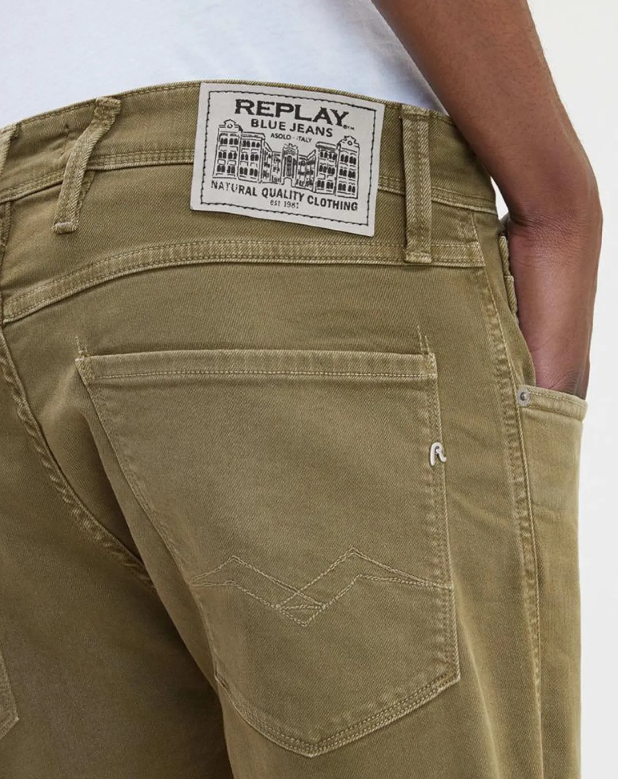 Pantalon Slim bull denim kaki-Replay Hot