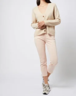 Pantalon Slim en Coton stretch doux beige/pêche-Esprit New