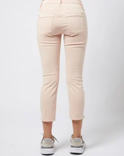 Pantalon Slim en Coton stretch doux beige/pêche-Esprit New