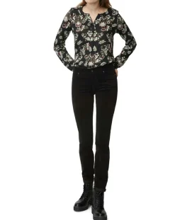 Pantalon slim en Velours lisse Alby noir-Marc O'Polo Outlet
