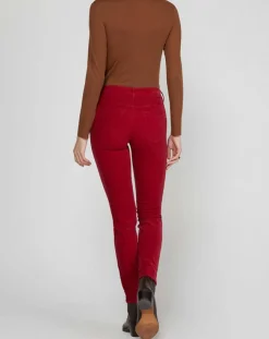 Femme Marc O'Polo Pantalons^Pantalon slim en Velours fin Alby rouge foncé