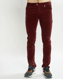 Pantalon Slim Fit en Coton Bio mélangé Velours Milleraies Ralston Corduroy bordeaux-Scotch & Soda Hot