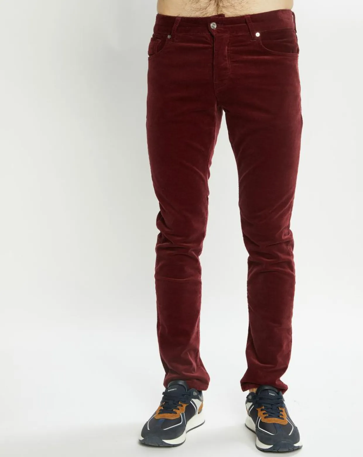 Pantalon Slim Fit en Coton Bio mélangé Velours Milleraies Ralston Corduroy bordeaux-Scotch & Soda Hot