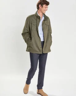 Homme Hackett London Pantalons^Pantalon Slim Fit en Laine mélangée & Flanelle Mouline bleu