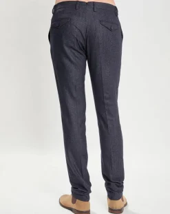 Homme Hackett London Pantalons^Pantalon Slim Fit en Laine mélangée & Flanelle Mouline bleu