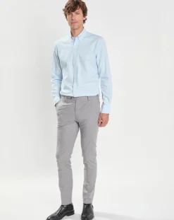 Pantalon Slim Fit imprimé micro Pied de Poule gris-Hackett London Online
