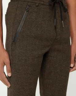 Pantalon Slim Smart Business imprimé chevrons marron-Replay