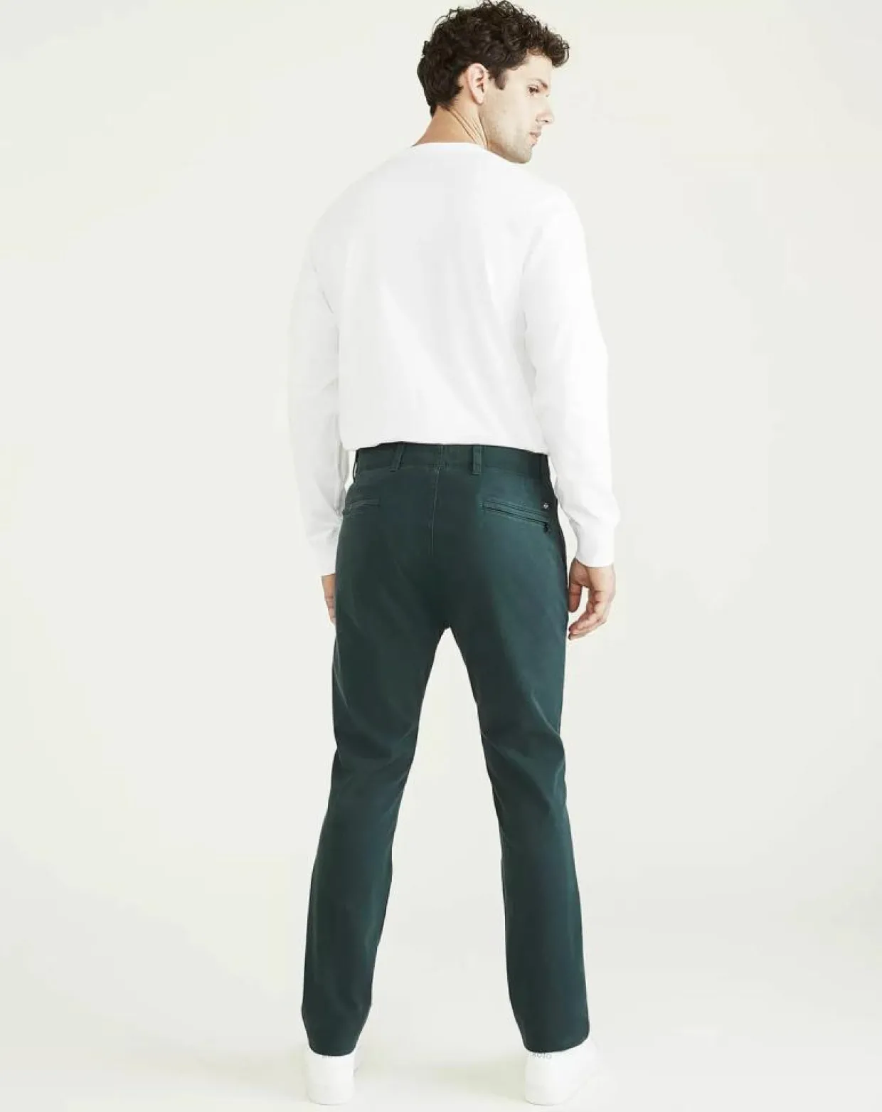 Pantalon Smart 360 Flex Alpha Skinn vert foncé-Dockers Best