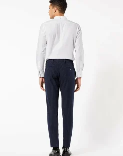 Pantalon Smart 360 Flex Trouser Slim Fit à rayures bleu foncé-Dockers Online