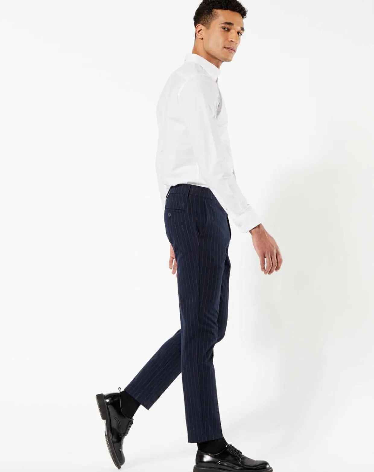 Pantalon Smart 360 Flex Trouser Slim Fit à rayures bleu foncé-Dockers Online
