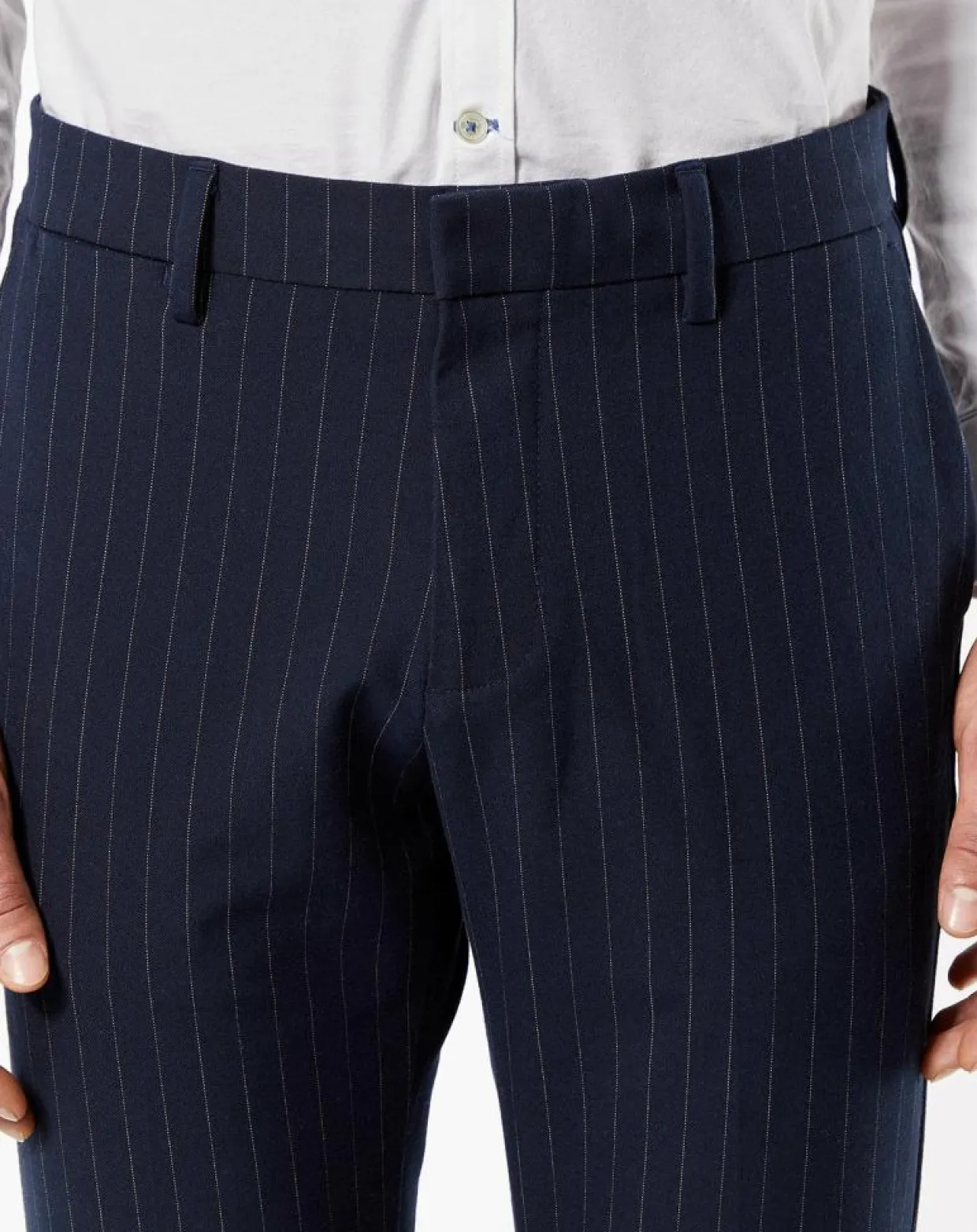 Pantalon Smart 360 Flex Trouser Slim Fit à rayures bleu foncé-Dockers Online