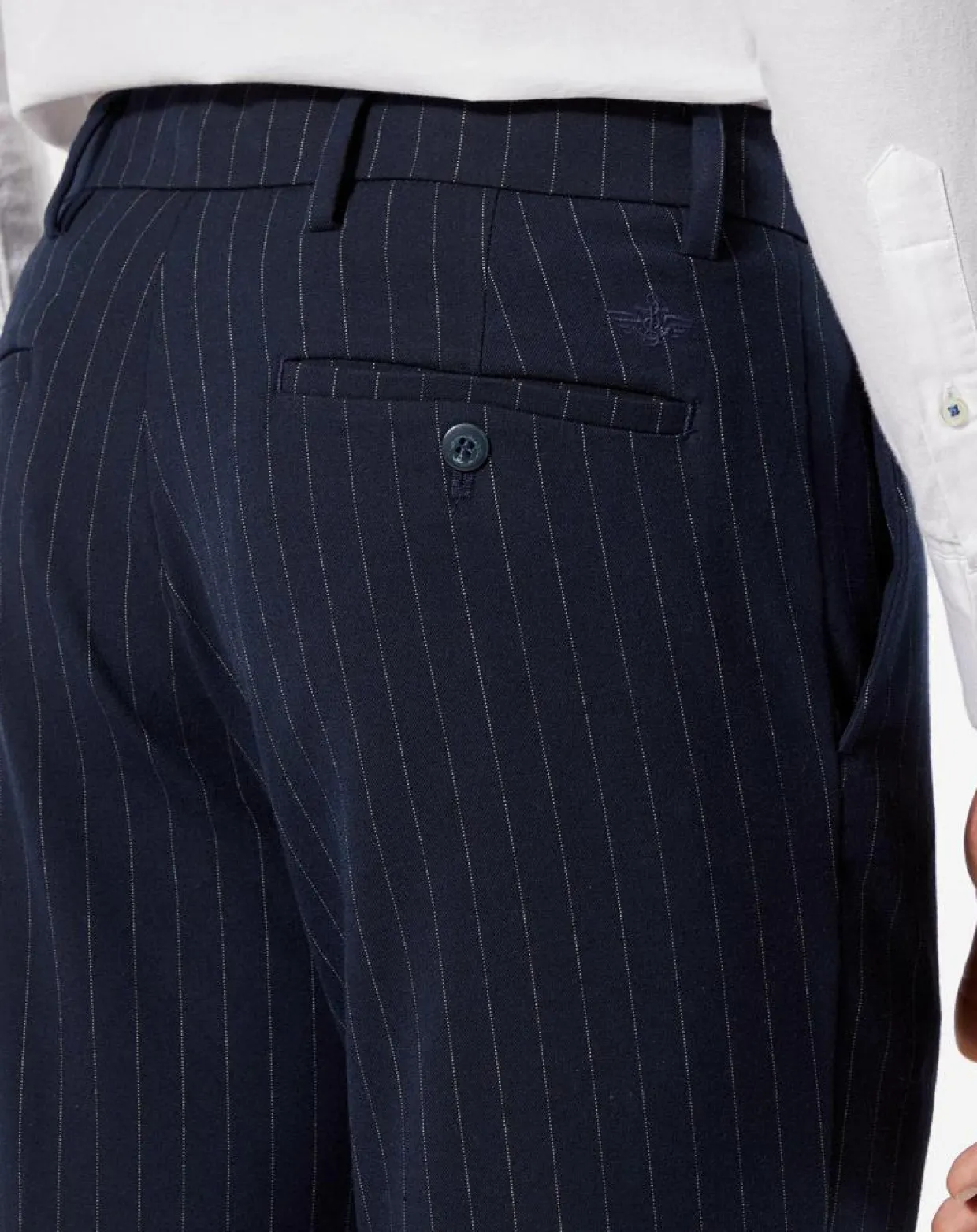 Pantalon Smart 360 Flex Trouser Slim Fit à rayures bleu foncé-Dockers Online