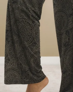 Pantalon Store imprimé rosace noir-Lauren Vidal Best