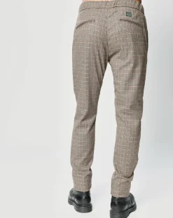 Pantalon Tailorded imprimé pied-de-poule marron-Replay Clearance