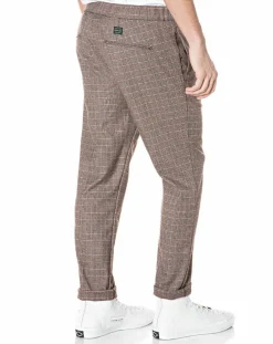 Pantalon Tailorded imprimé pied-de-poule marron-Replay Clearance