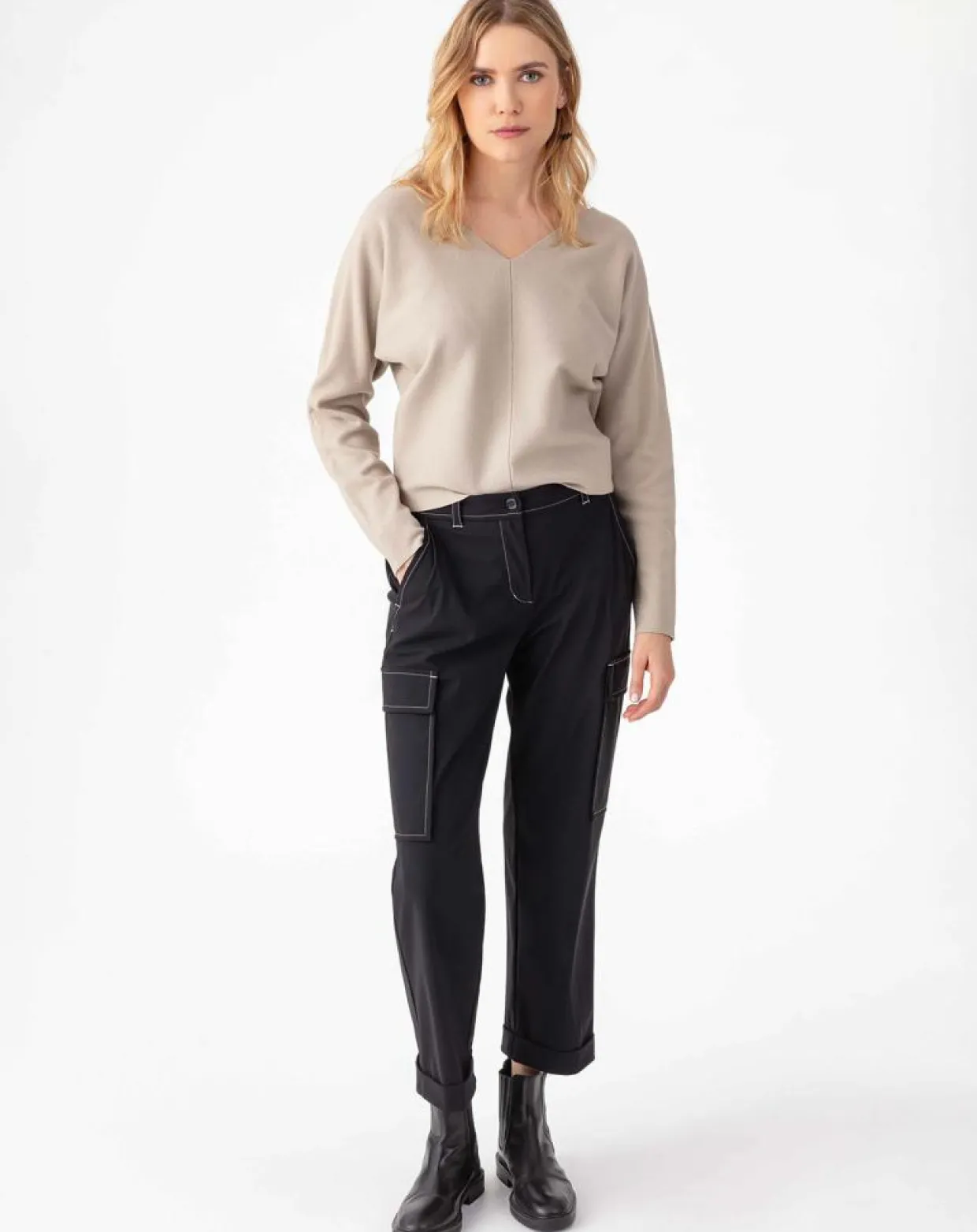 Pantalon Victoire noir/beige-Indies Clearance