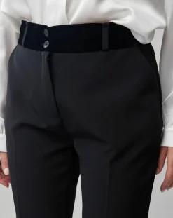 Pantalon Vogue taille velours noir-Lauren Vidal